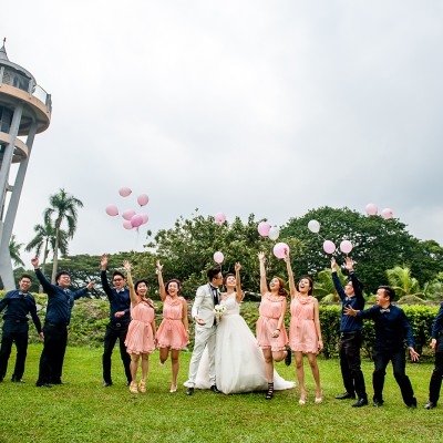 Bridal Party With Balloons